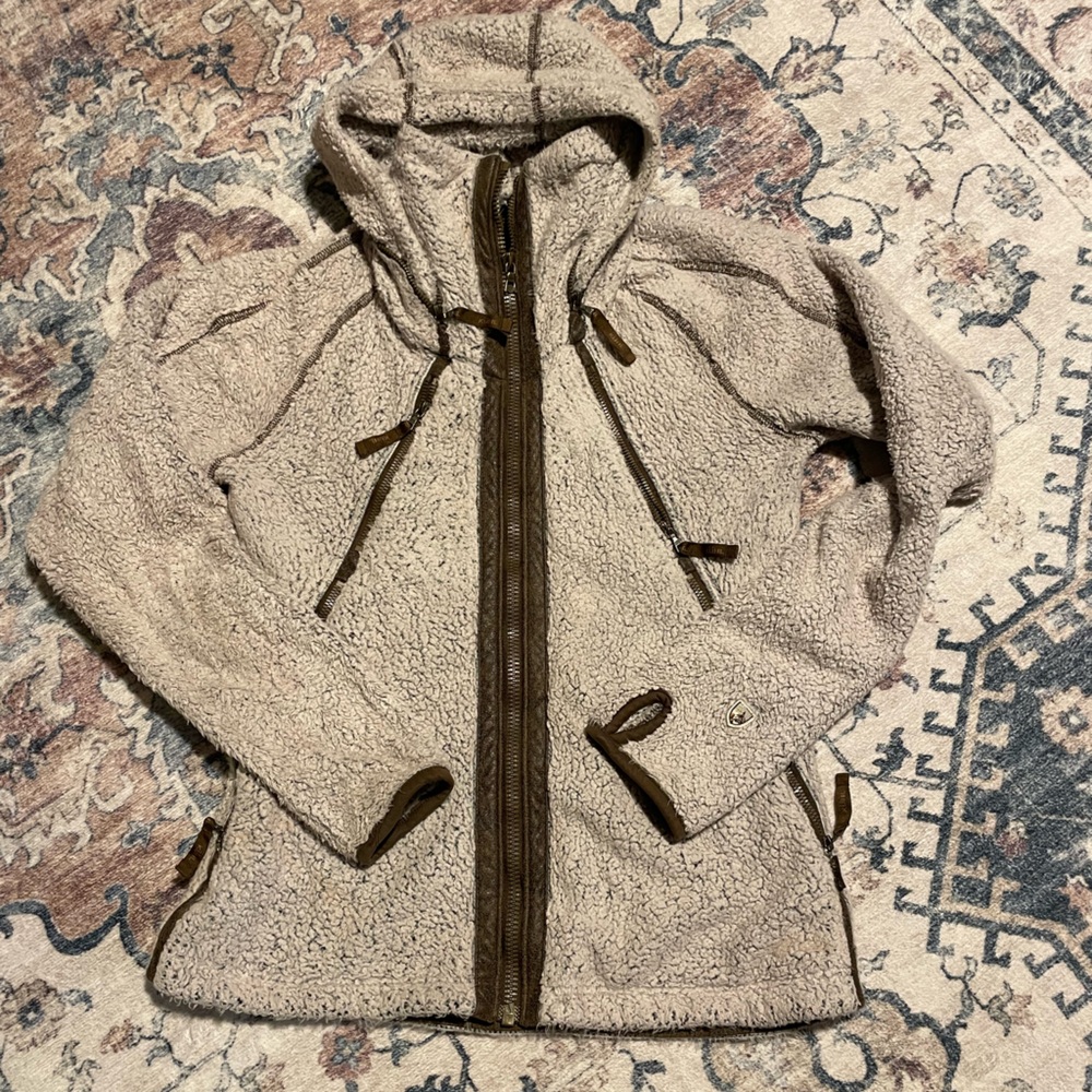 Kuhl Tan and Brown Hooded Jacket